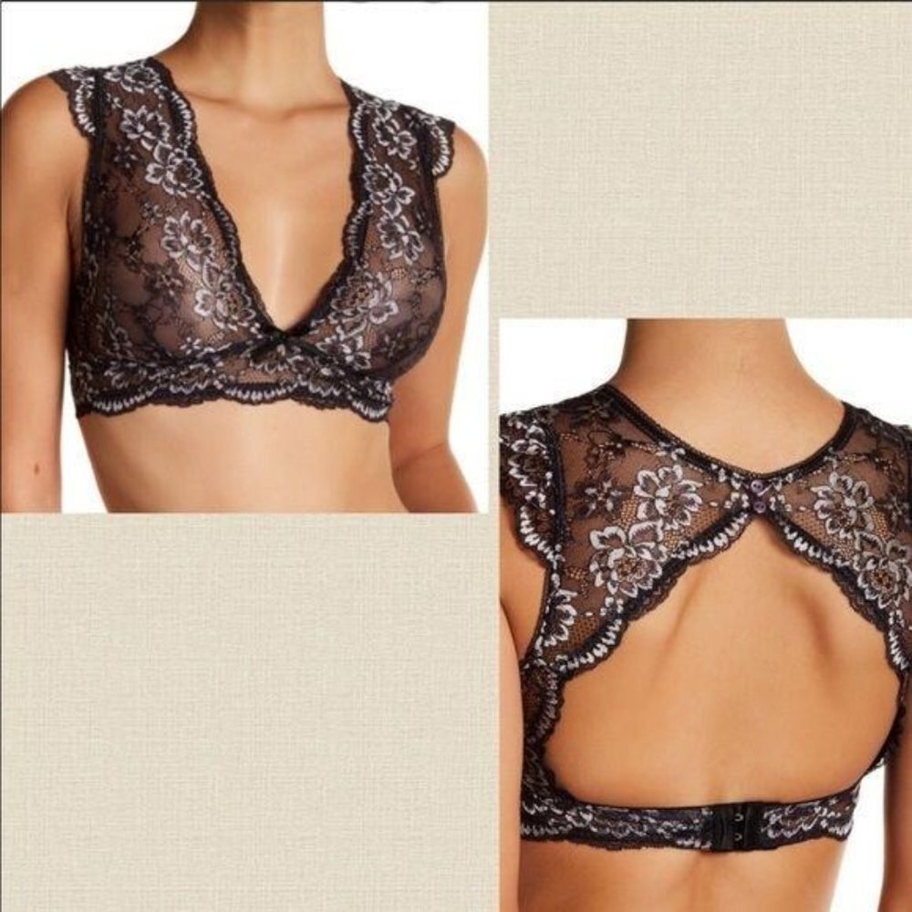 Sam Edelman Lace Cut Out Back Bralette, S NWT